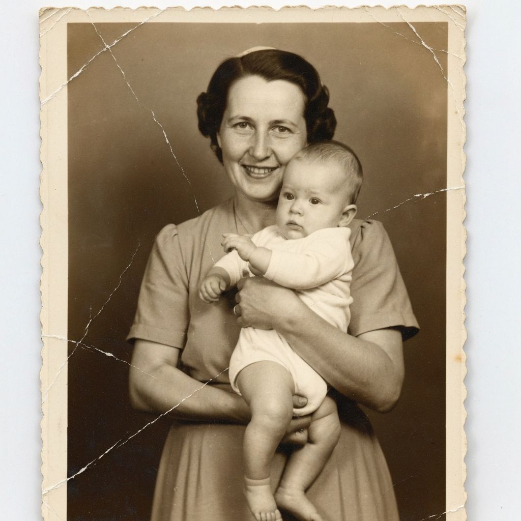 Foto em preto e branco antes da restauração